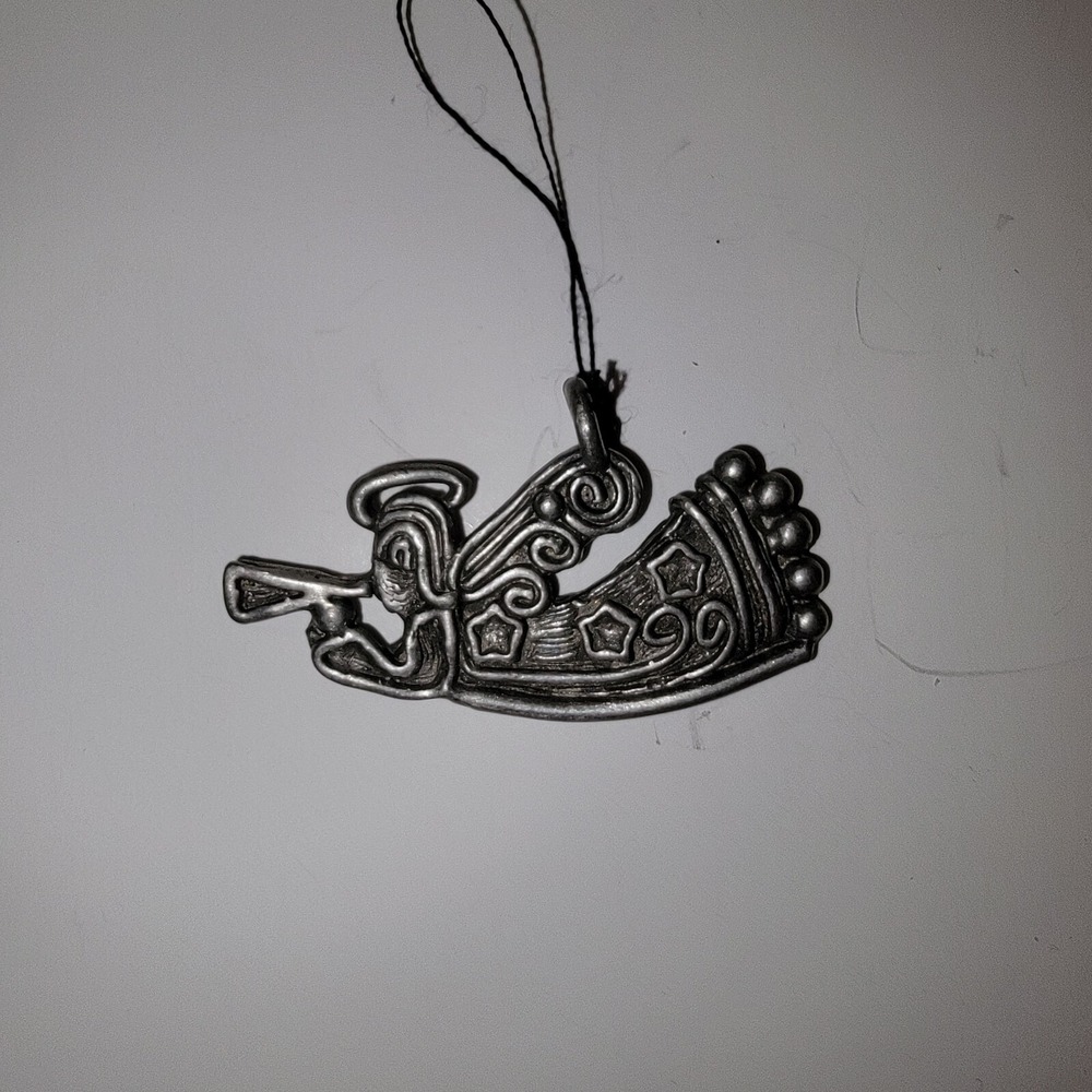 Marcie Pewter Angel Blowing A Horn Pendant‎